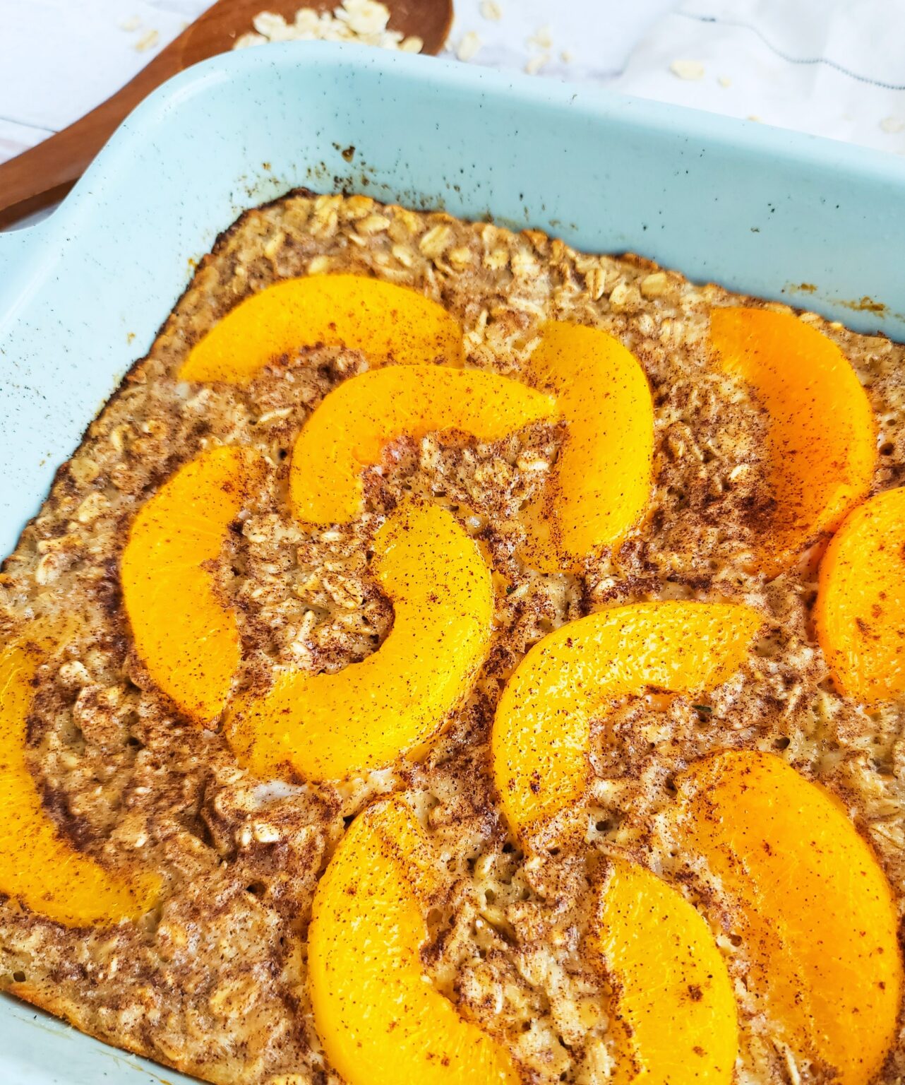 Peach Oatmeal Bake Recipe Kids Eat in Color