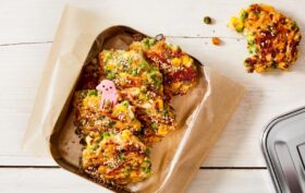 Cheesy Vegetable Fritters with Frozen Peas & Corn