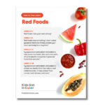 print that shows red fruits and veggies