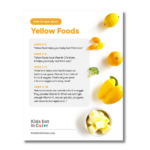 poster that shows yellow fruits and veggies