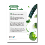 print that shows green fruits and veggies