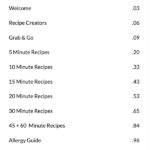 Everyday Snacks Table Of Contents