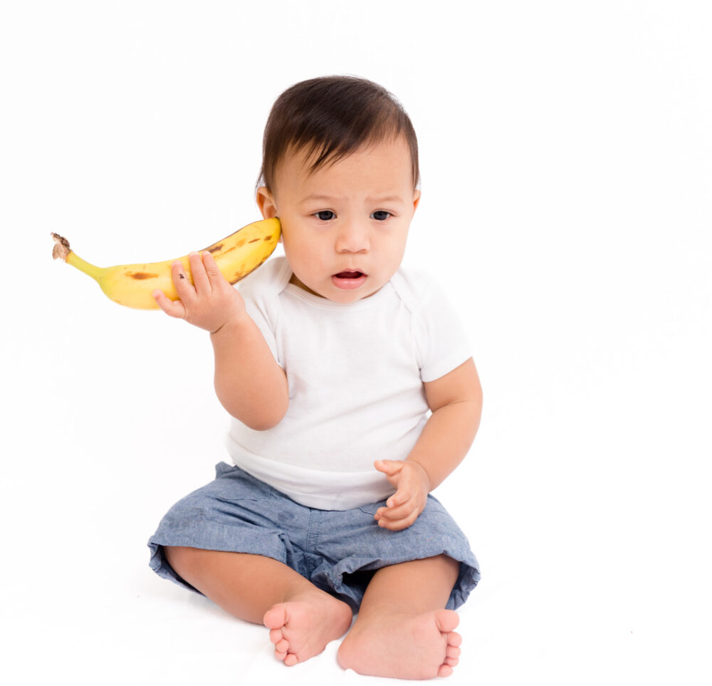 Child with banana