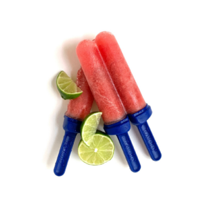 Homemade watermelon ice pops with limes