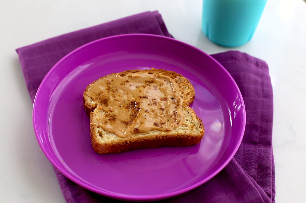 Peanut butter toast sprinkled with chaat masala