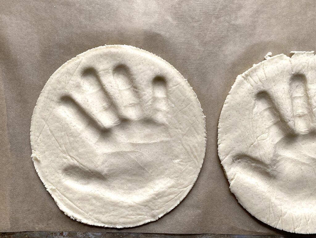 Salt dough handprint craft