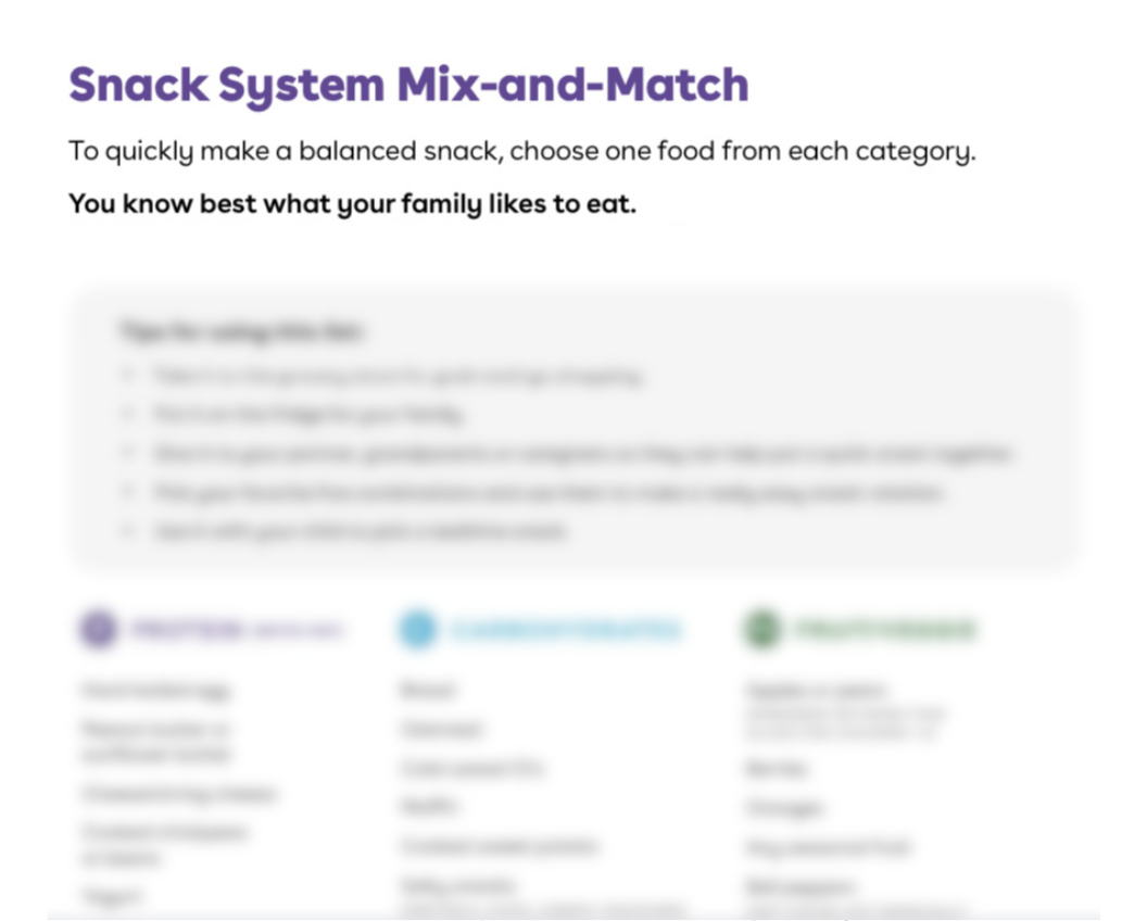 Everyday Snacks - Mix and Match list preview