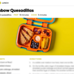 Rainbow quesadillas recipe card example