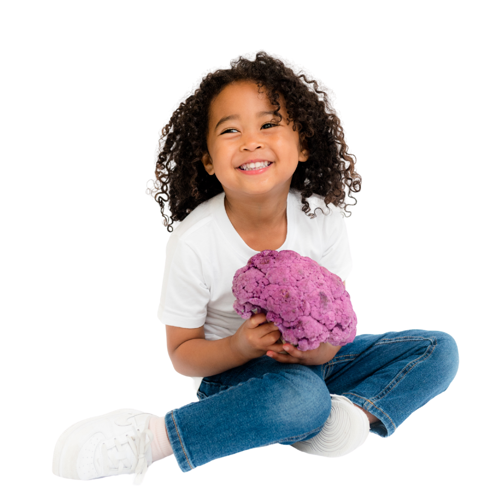 girl with cauliflower